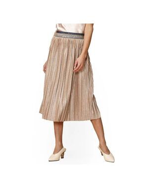 Nurode Glitter Waistband Pleated Skirt